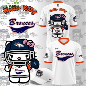 Denver Broncos X Hello Kitty Football Hot Design 2024 White Jersey