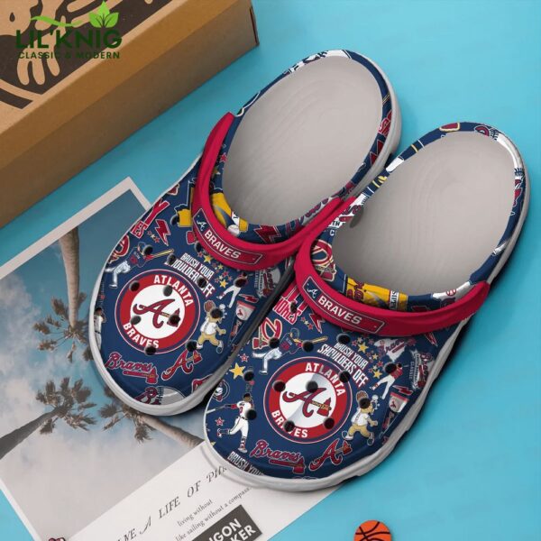 Footwearmerch Atlanta Braves Baseball team MLB Sport Custom Name Crocs Clogs Crocband Shoes Comfortable