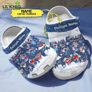 Footwearmerch Stitch Cartoon Crocs Crocband Clogs Shoes Comfortable For Men Women and Kids V4