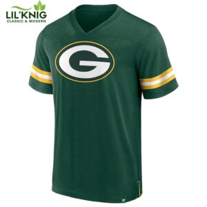 Green Bay Packers Nfl Hashmark V-Neck Short Sleeve Jersey