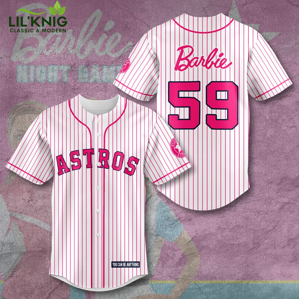 Houston Astros X Barbie Night Game Baseball Jersey Houston Astros X Barbie Night Game Baseball Jersey
