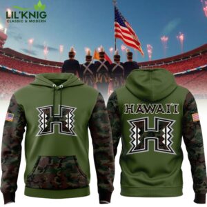 Limited Edition Hawai’i Football Veteran Camo Hoodie 2024 – Military Appreciation Gear