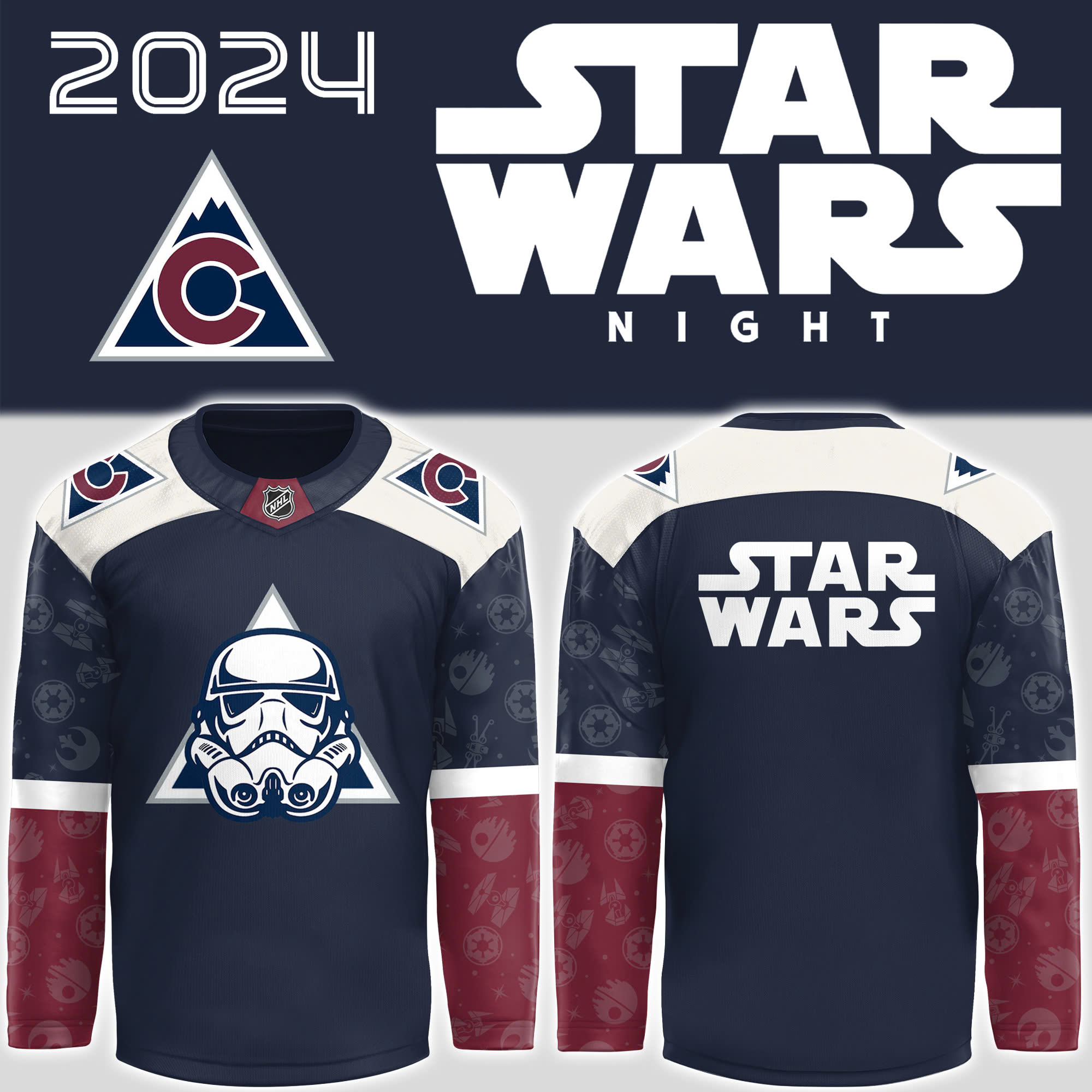 2024 Colorado Avalanche Vs Star Wars Night Hot Edition Navy Jersey 2024 Colorado Avalanche Vs Star Wars Night Hot Edition Navy Jersey