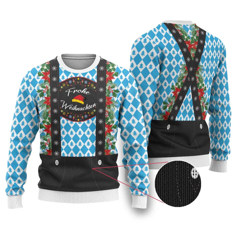 German Christmas Ugly Christmas Sweater Lederhosen Weihnachten Style with Bavaria Pattern German Christmas Ugly Christmas Sweater Lederhosen Weihnachten Style with Bavaria Pattern