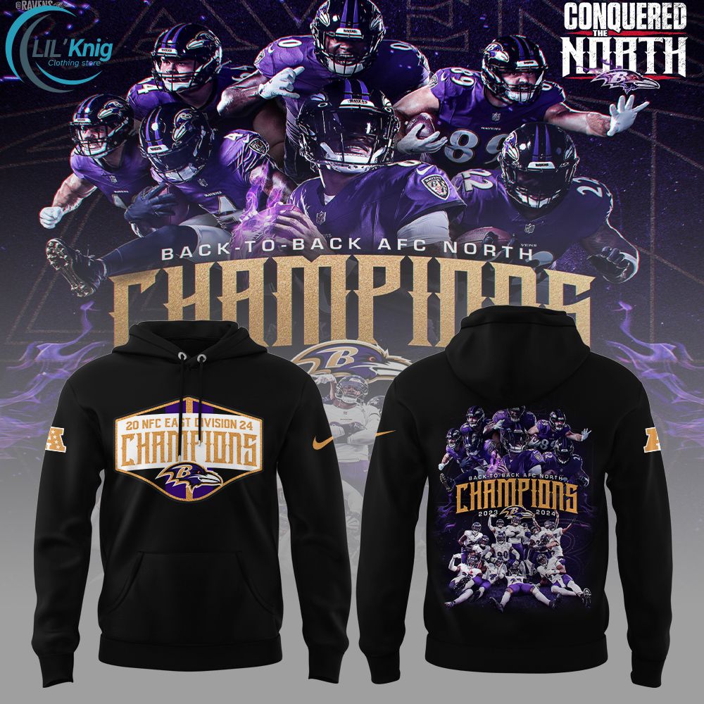 Baltimore Ravens NFL Nike Limited AFC North Champions 2024 Black Hoodie Baltimore Ravens NFL Nike Limited AFC North Champions 2024 Black Hoodie
