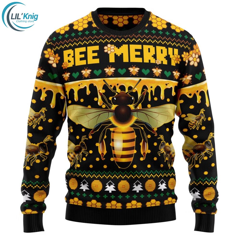 Bee Merry Ugly Christmas Sweater Bee Merry Ugly Christmas Sweater