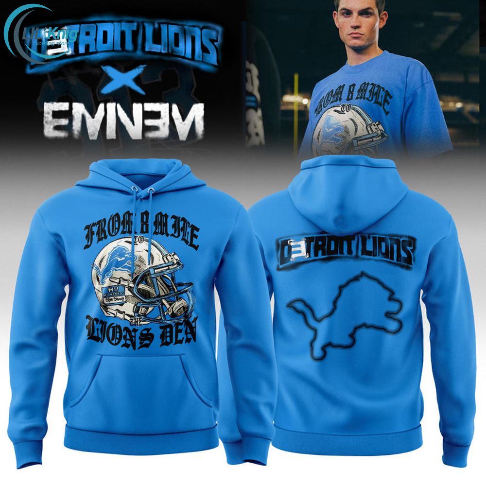 Eminem x Detroit Lions “Thanksgiving Halftime Show” Limited Edition Blue Hoodie Eminem x Detroit Lions “Thanksgiving Halftime Show” Limited Edition Blue Hoodie