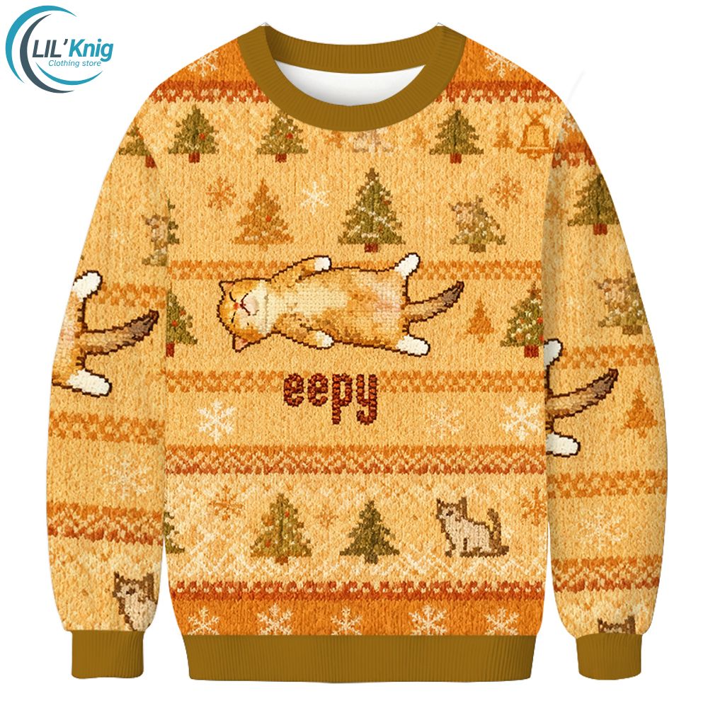 Silly Sleepy Cat Meme Christmas Ugly Sweat Silly Sleepy Cat Meme Christmas Ugly Sweat