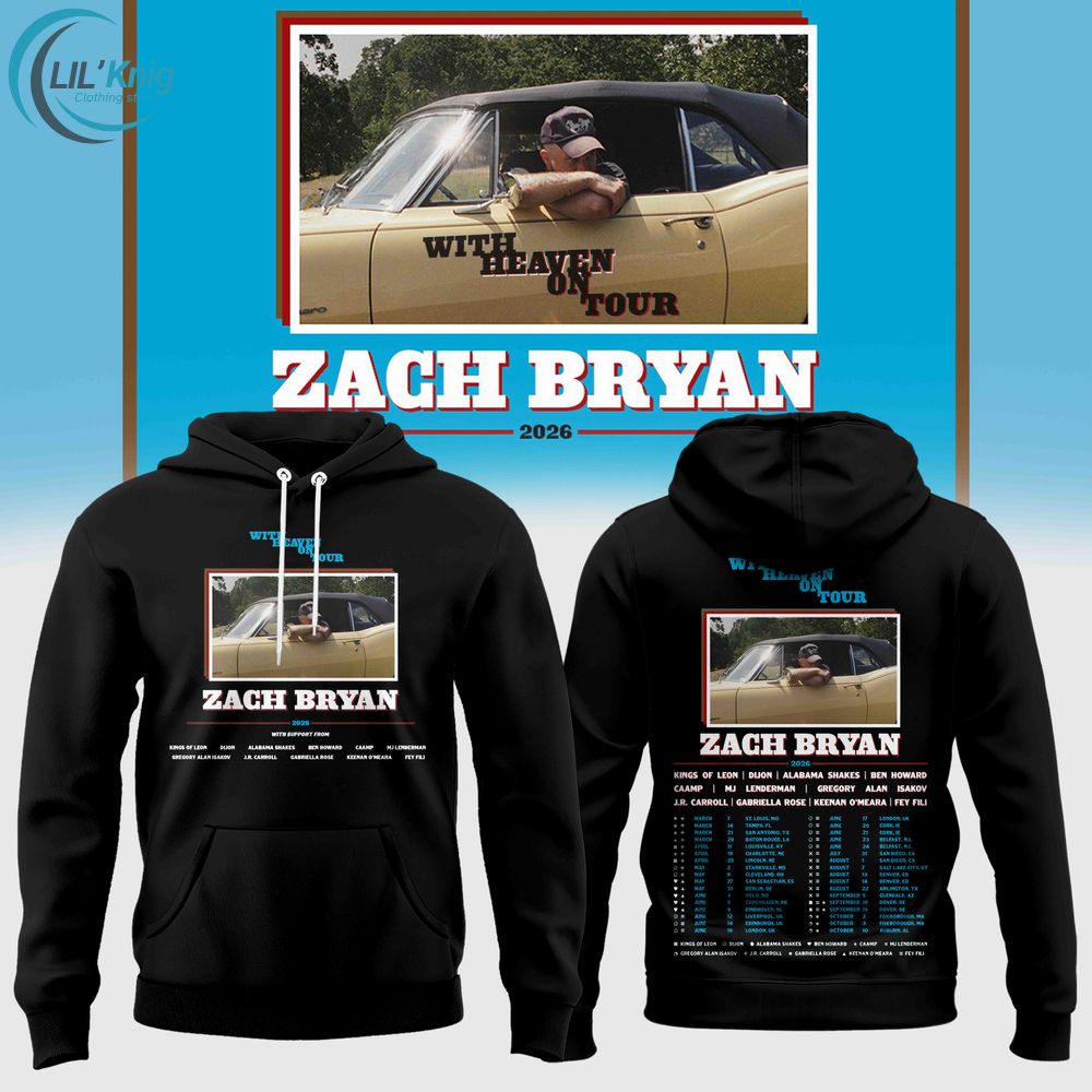 Zach Bryan “With Heaven On Tour” 2026 Collection Hoodie Zach Bryan “With Heaven On Tour” 2026 Collection Hoodie