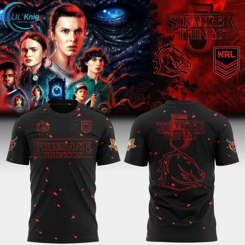 B Broncos Stranger Things 5 Combo Shirt B Broncos Stranger Things 5 Combo Shirt