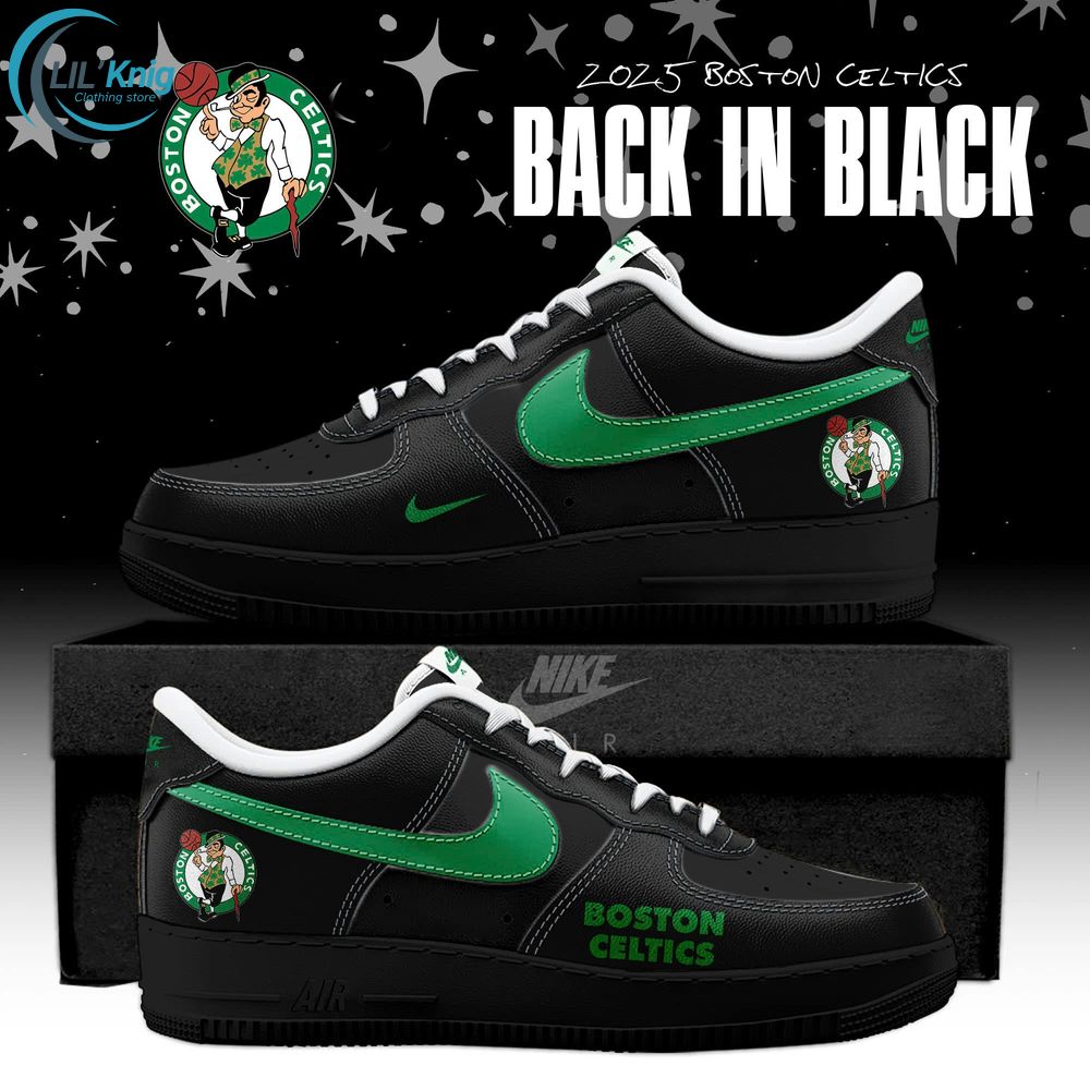 Boston Celtics Back In Black 2025 Special Edition AF1 Sneakers Boston Celtics Back In Black 2025 Special Edition AF1 Sneakers