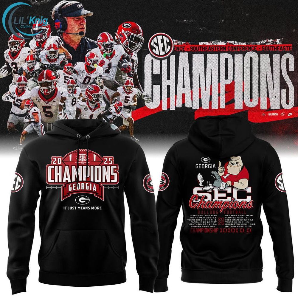 Georgia Bulldogs 2025 SEC Conference Champions Combo Hoodie Georgia Bulldogs 2025 SEC Conference Champions Combo Hoodie