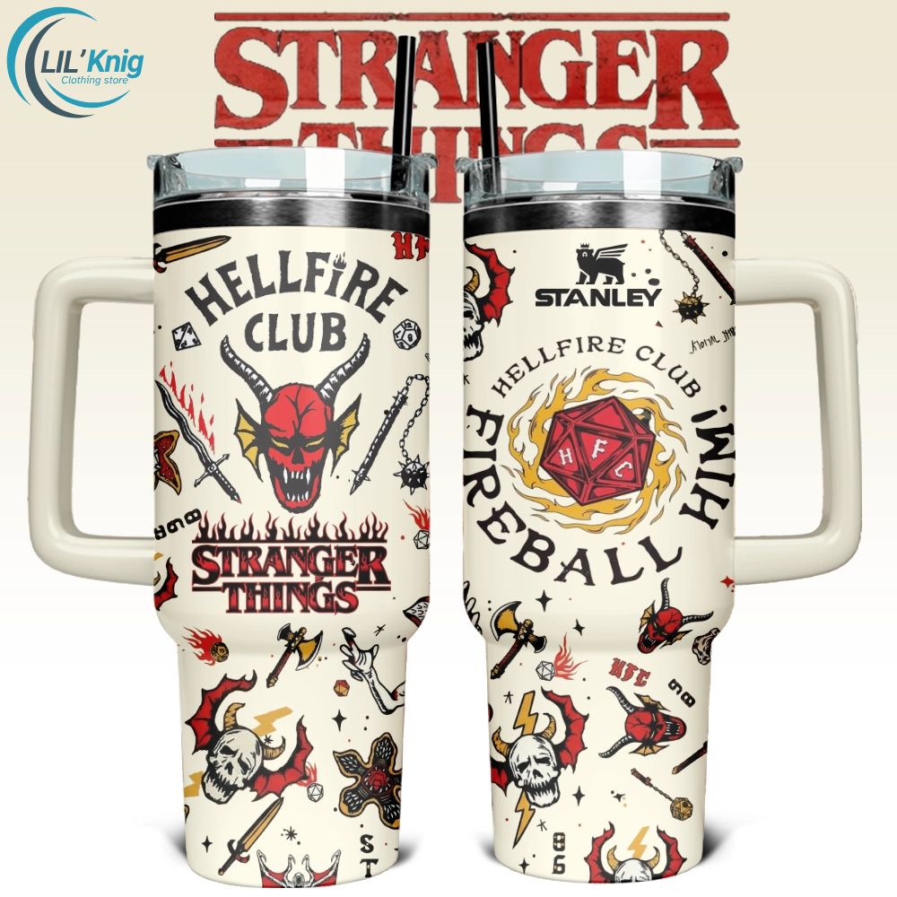 Stranger Things Custom Stanley Quencher 40oz Stainless Steel Tumbler With Handle Stranger Things Custom Stanley Quencher 40oz Stainless Steel Tumbler With Handle
